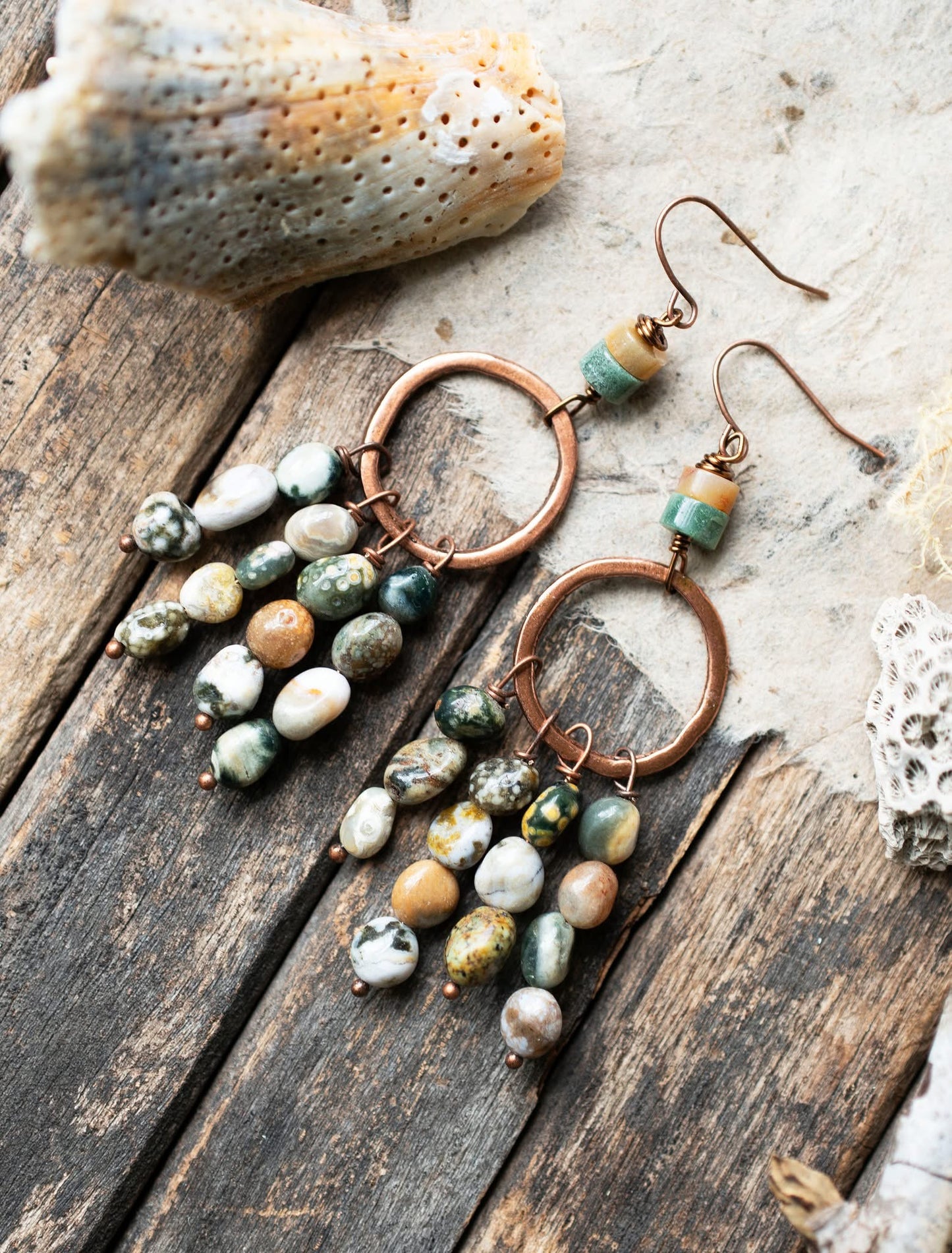 Ocean Jasper Pebble Earrings