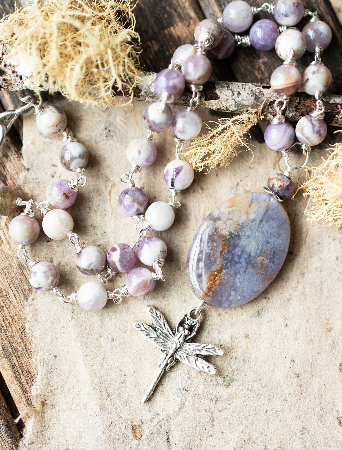 Dragonfly Purple Amethyst Necklace
