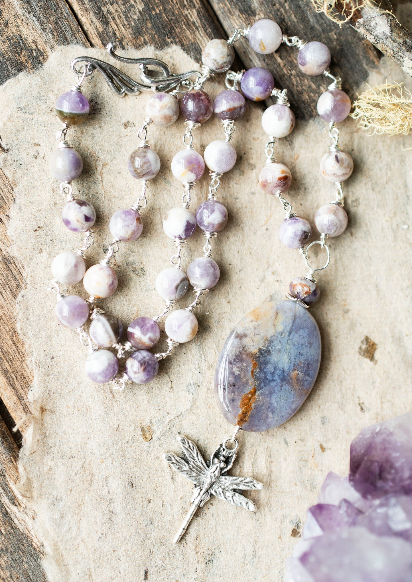 Dragonfly Purple Amethyst Necklace