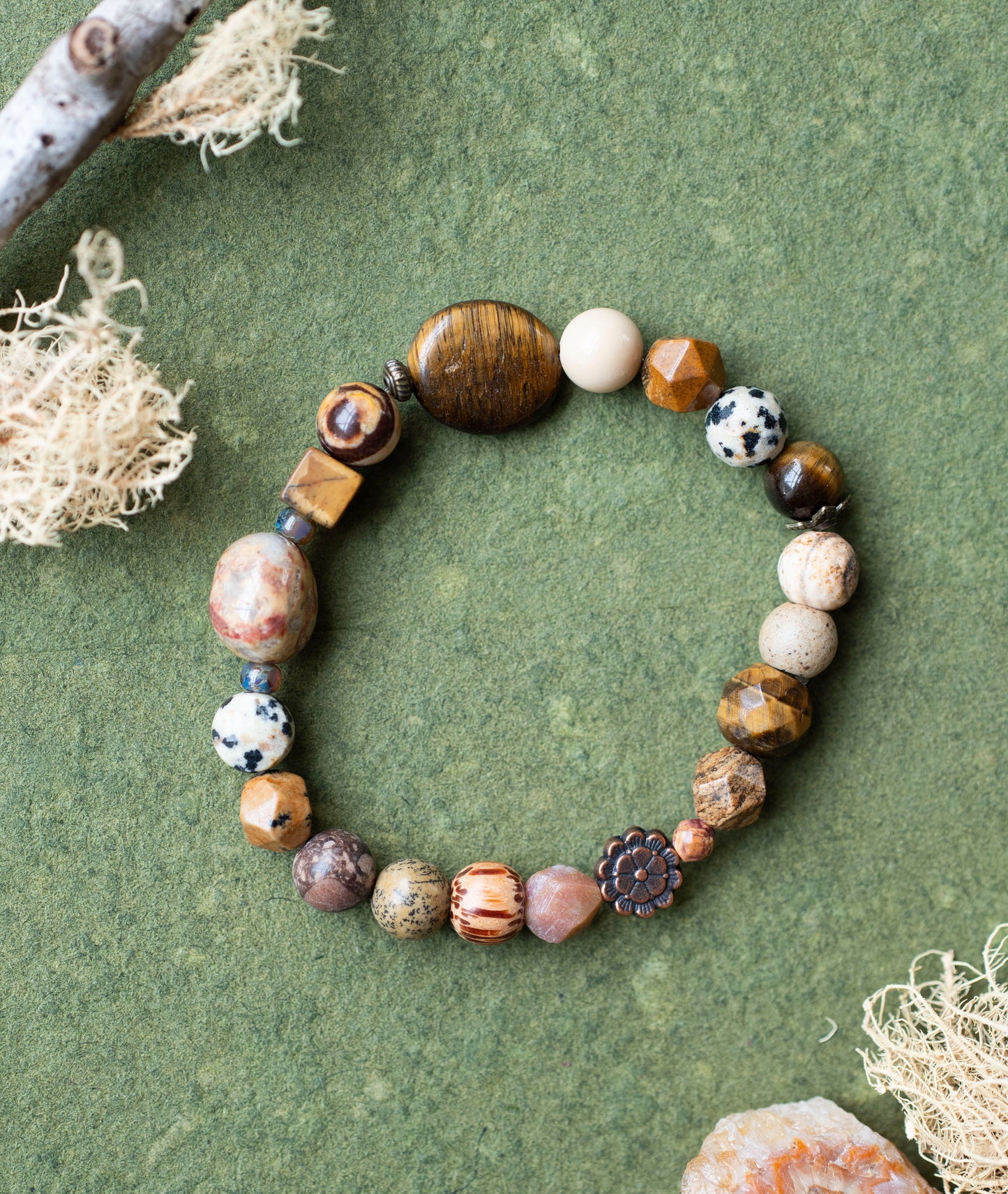 Tiger's Eye Agate Gemstone Jasper Stretch Bracelet