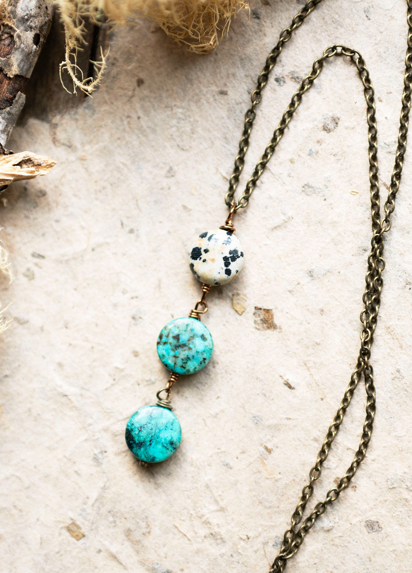 African Turquoise Stacked Necklace