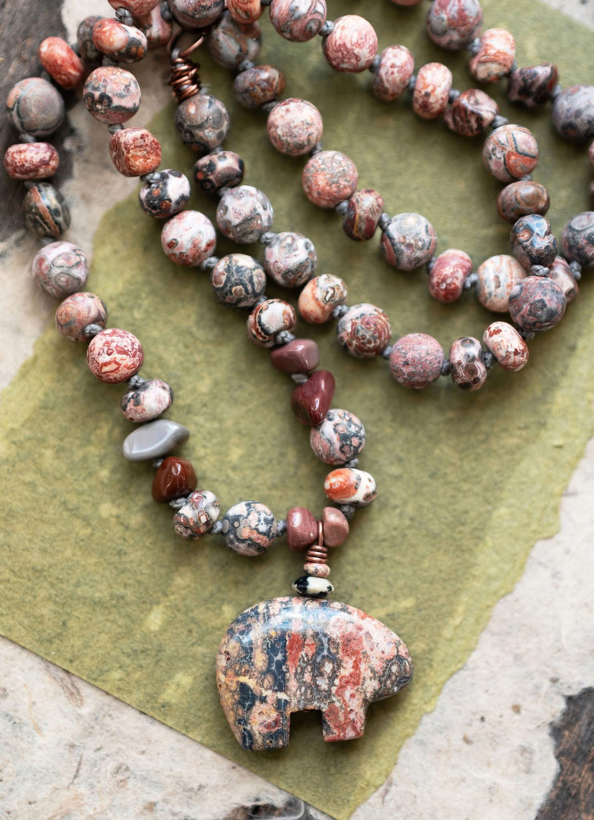 Spirit Bear Pendant Gemstone Necklace