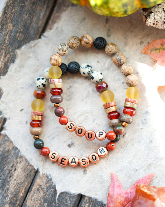 Autumn Soup Season Gemstone Bracelet Set