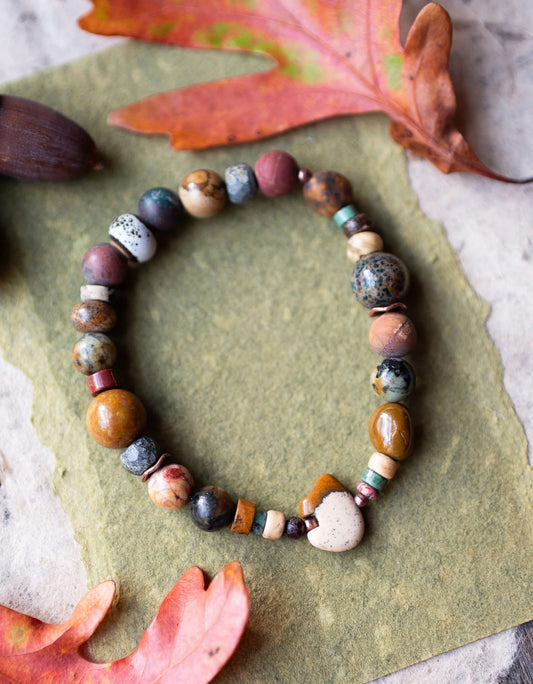 Brown Bear Autumn Gemstone Bracelet