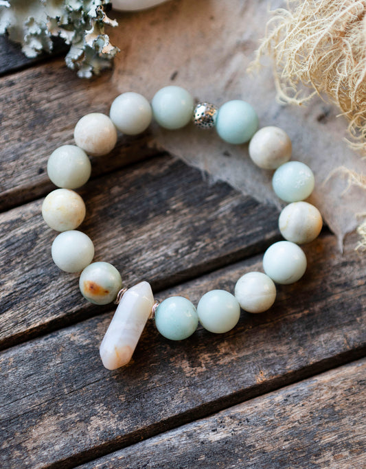 Amazonite & Agate Calming Colors Gemstone Bracelet