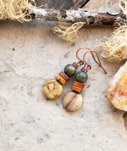 Creek Jasper Stacked Gemstone Earrings