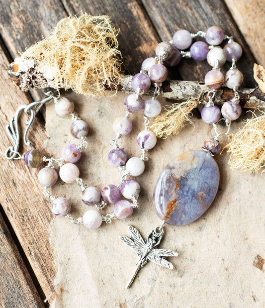 Dragonfly Purple Amethyst Necklace