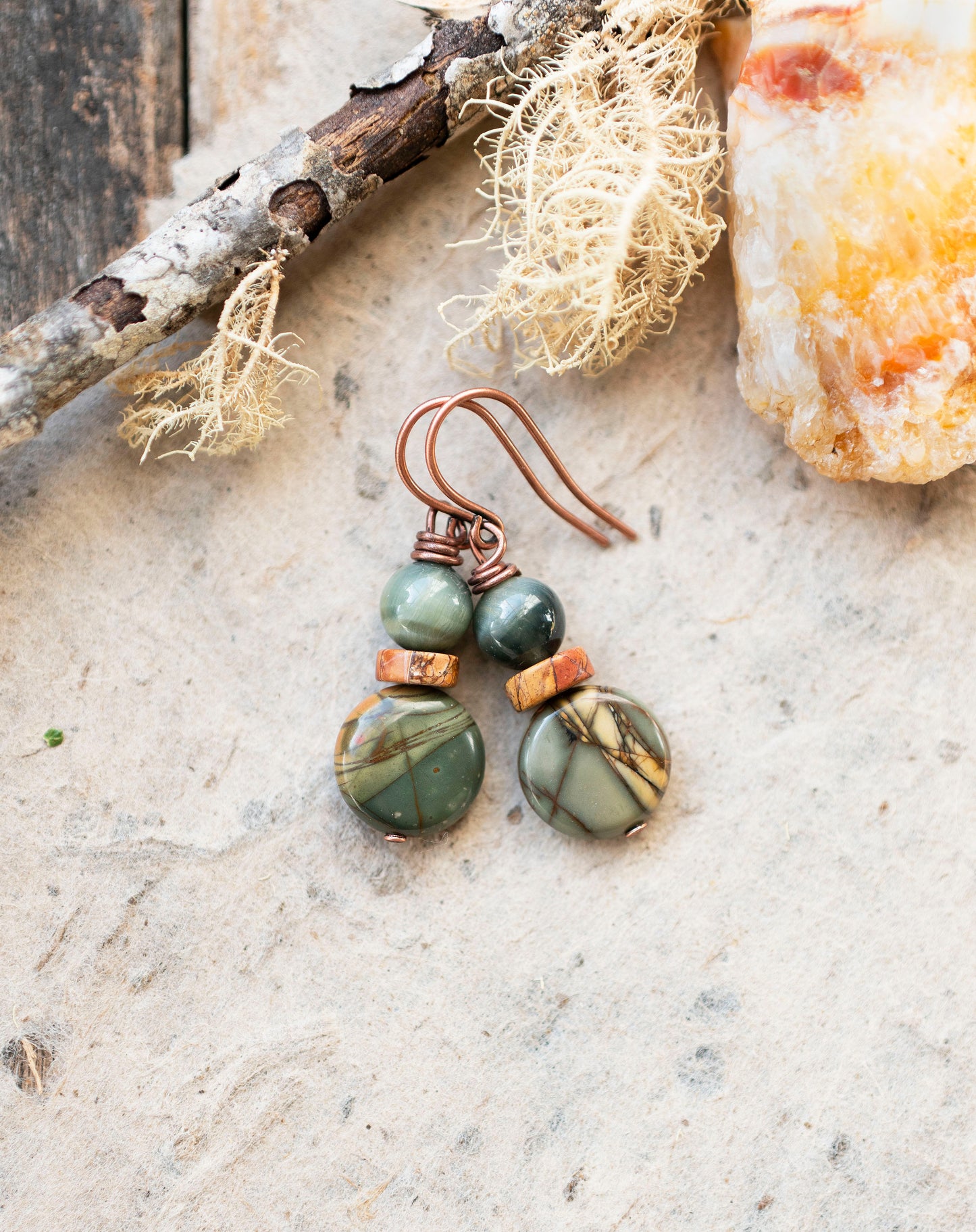 Grey Creek Jasper Gemstone Earrings
