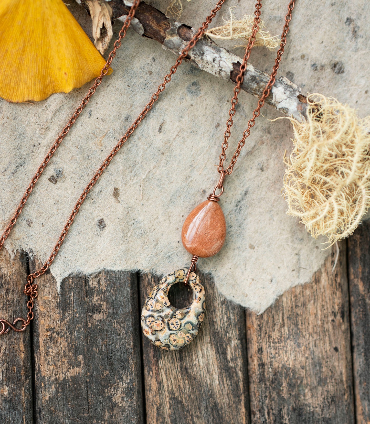 Leopardskin Jasper Unique Gemstone Pendant Necklace