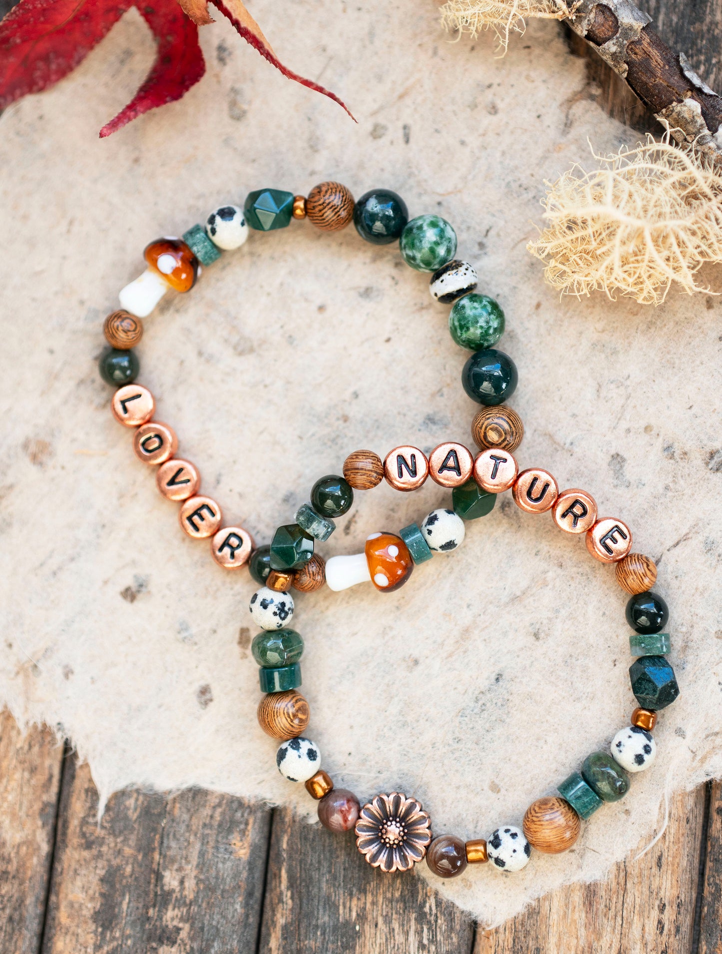 Nature Lover Earthy Gemstone Stretch Bracelet Set