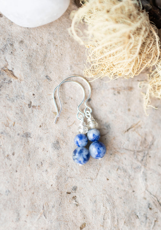 Sodalite Sky Blue Minimalist Earrings